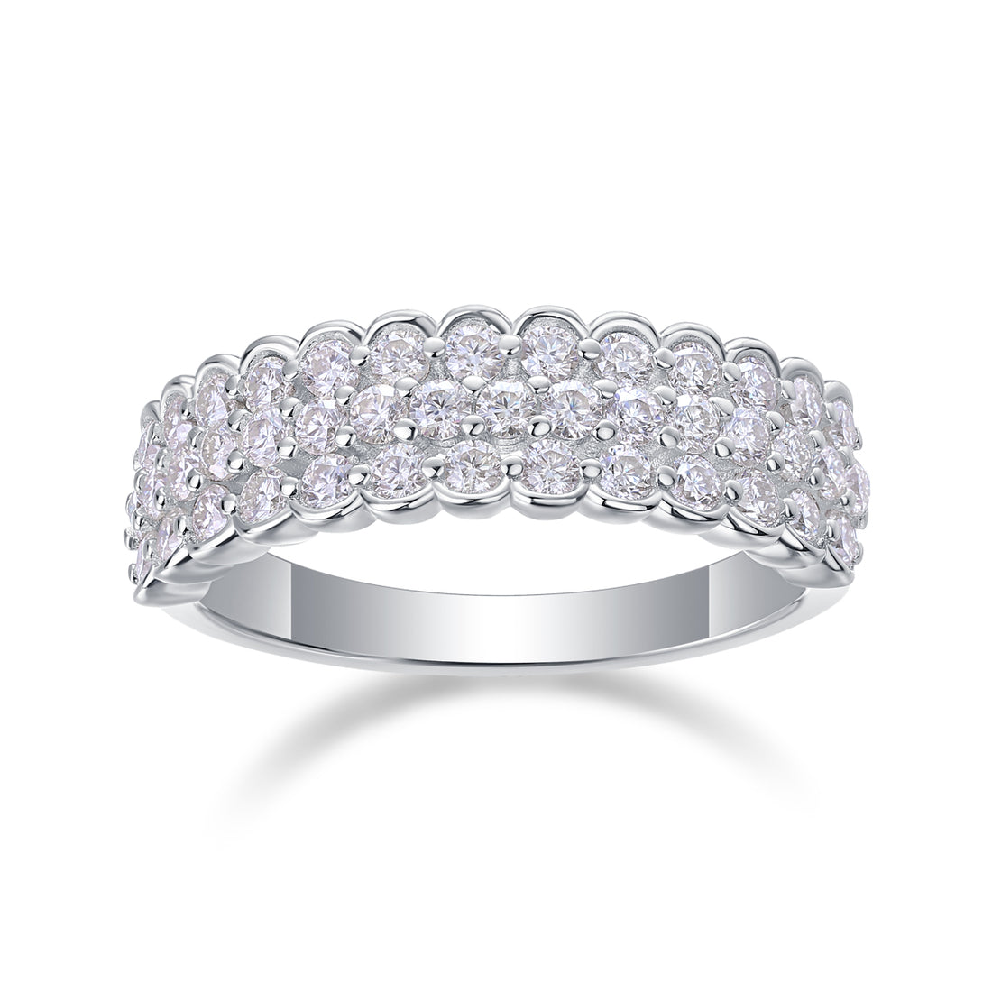The Champagne Lace Lumière Moissanite prsten – prednji pogled