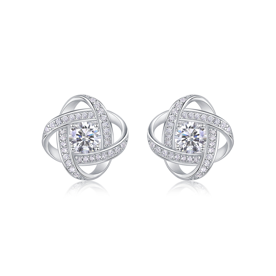 Echo of Eternity Lumière Moissanite minđuše – prednji pogled