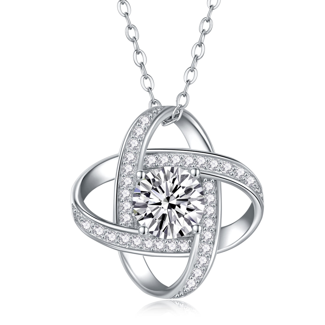 Echo of Eternity Lumière Moissanite ogrlica 1 ct – prednji pogled