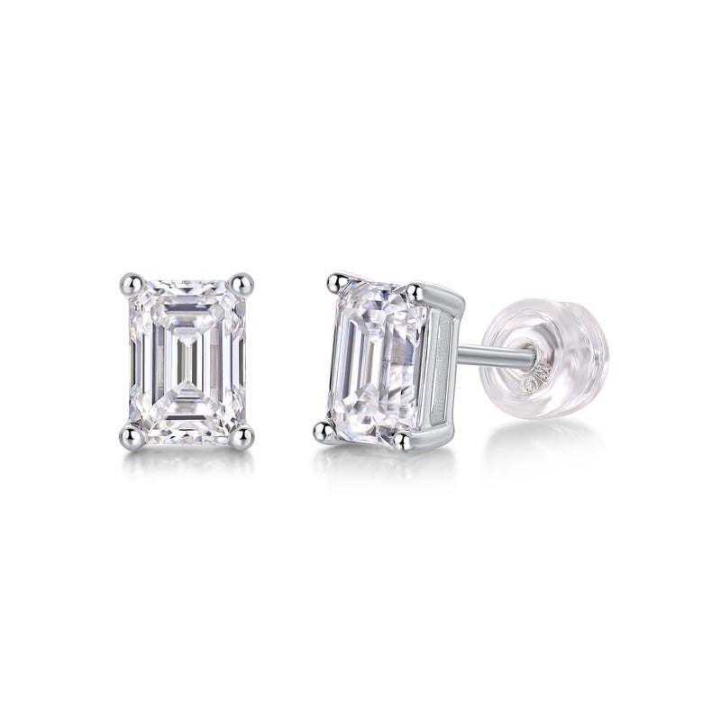Emerald Empire noir Moissanite minđuše – prednji pogled