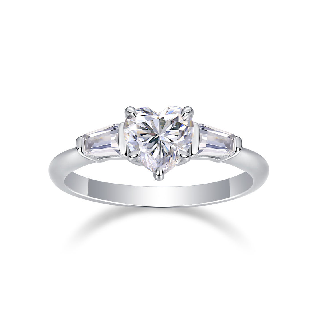 Lumière Heartbeat Moissanite prsten 1 ct – prednji pogled
