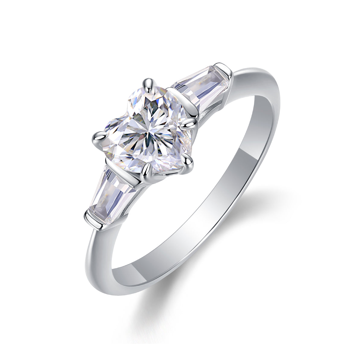 Lumière Heartbeat Moissanite prsten 1 ct – prednji pogled
