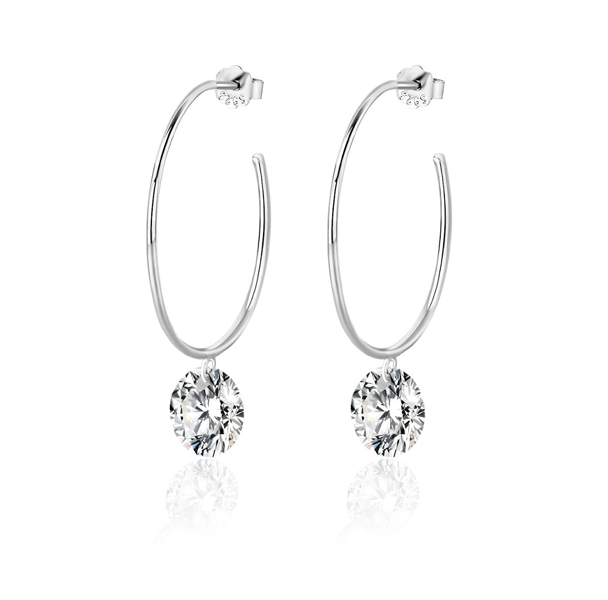 Mirage Hoops Noir Moissanite minđuše – 2 × 2 ct dragulji