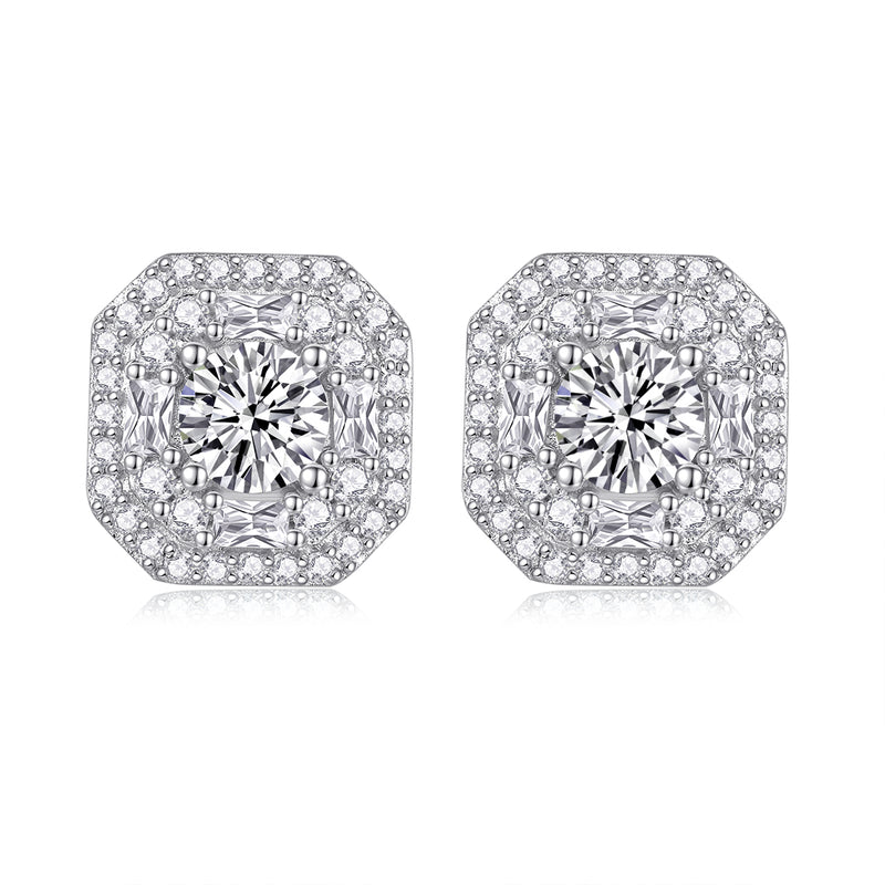 Miss Luxoria Lumière Moissanite minđuše – prednji pogled