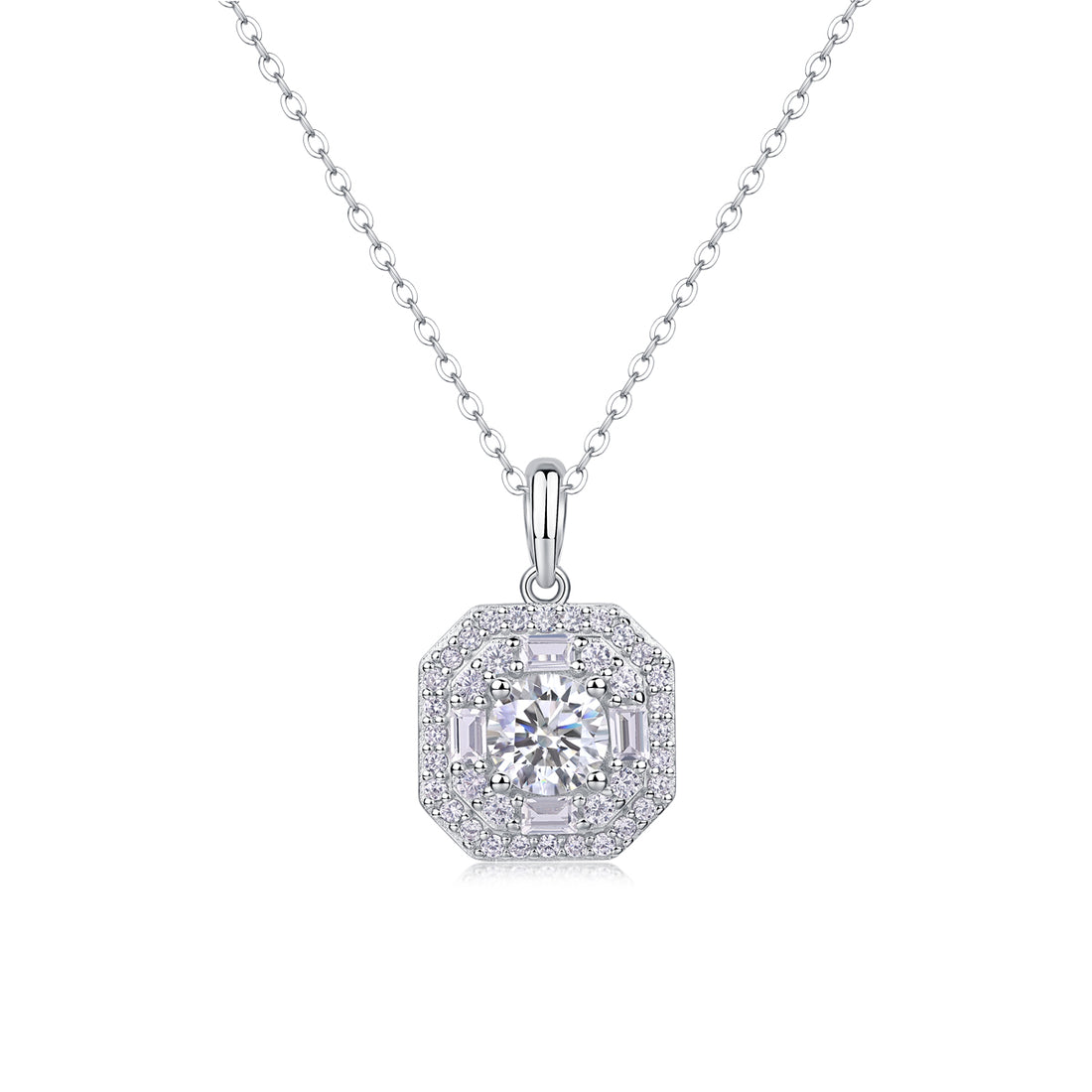 Miss Luxoria Moissanite ogrlica — prednji pogled
