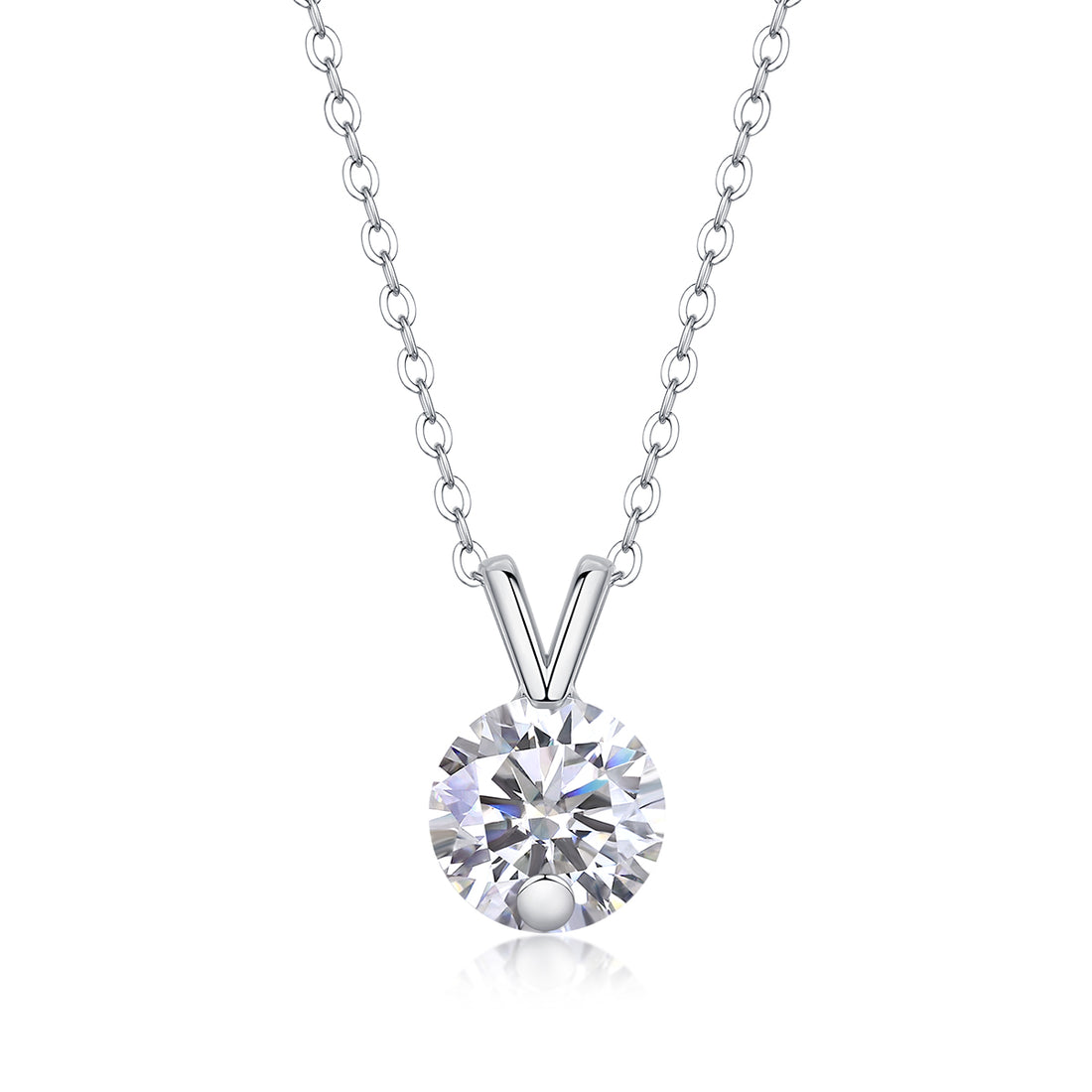 Prestige Lumière Moissanite ogrlica 2ct – prednji pogled