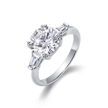 Prestige Moissanite prsten 3 ct — prednji pogled
