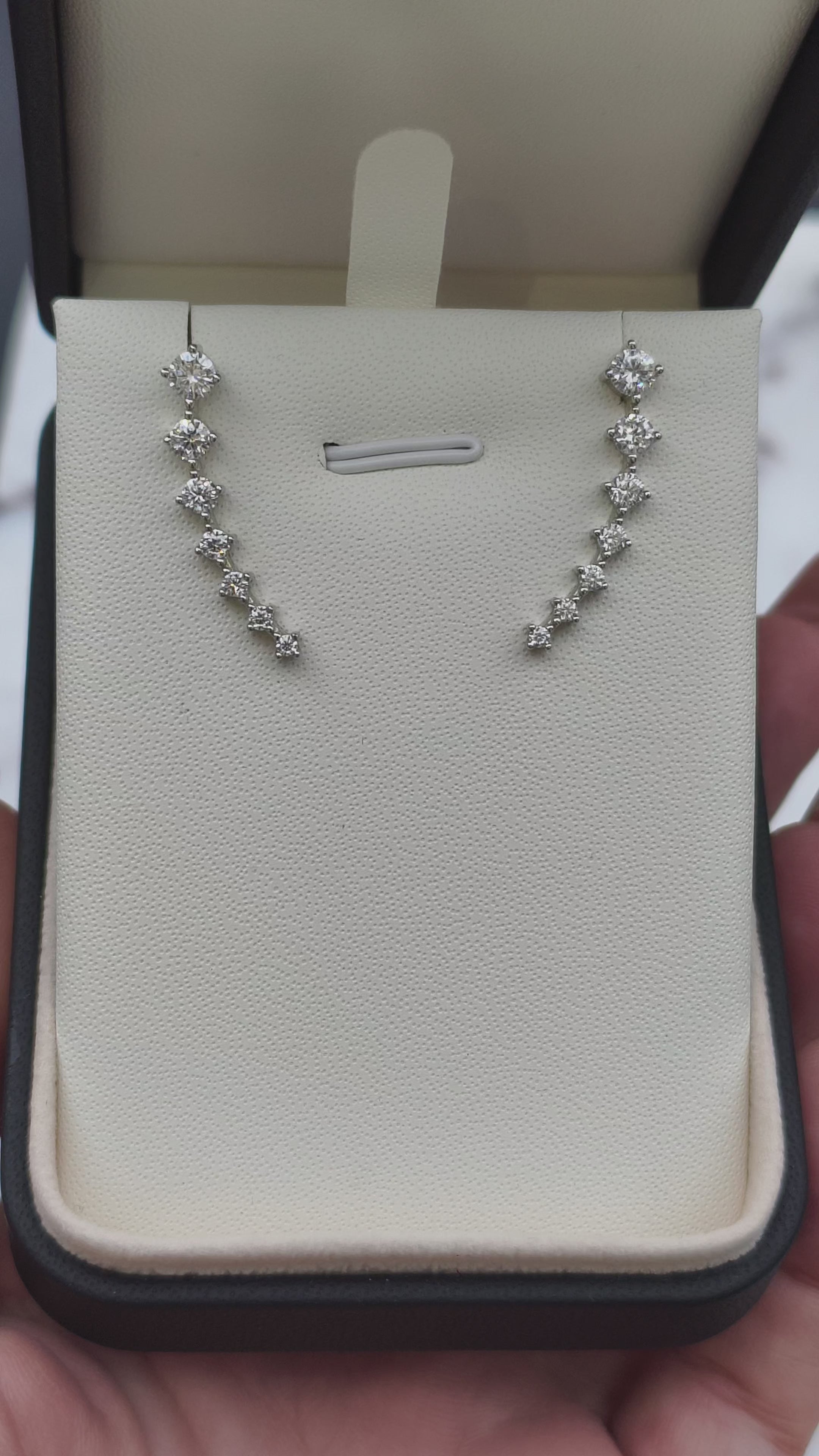 No Witnesses Lumière | Zakrivljene Moissanite minđuše | 14 Moissanite