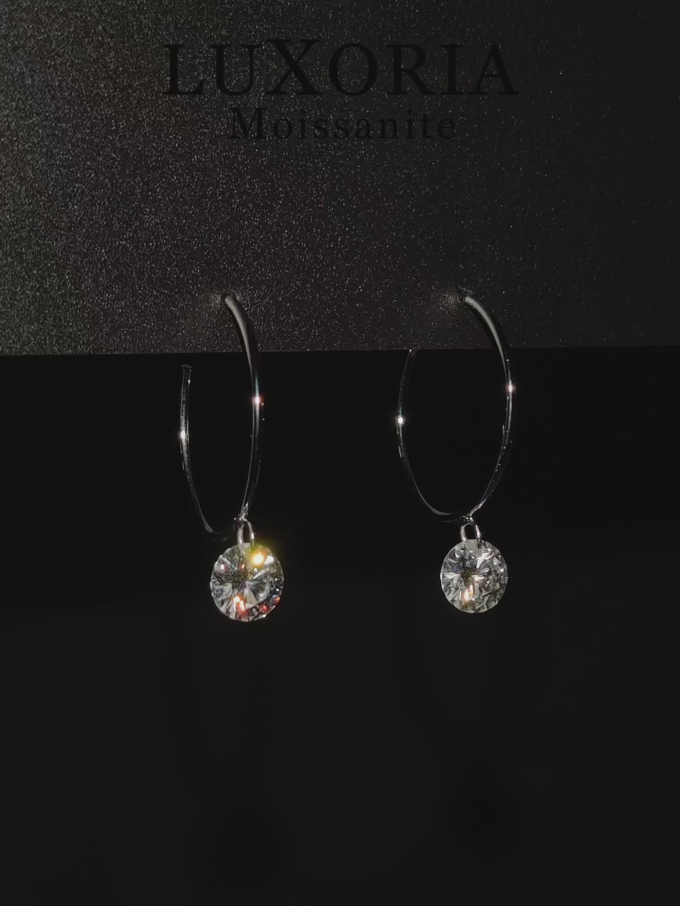 Mirage Hoops Noir | Moissanite minđuše | 2 * 2 ct Moissanite