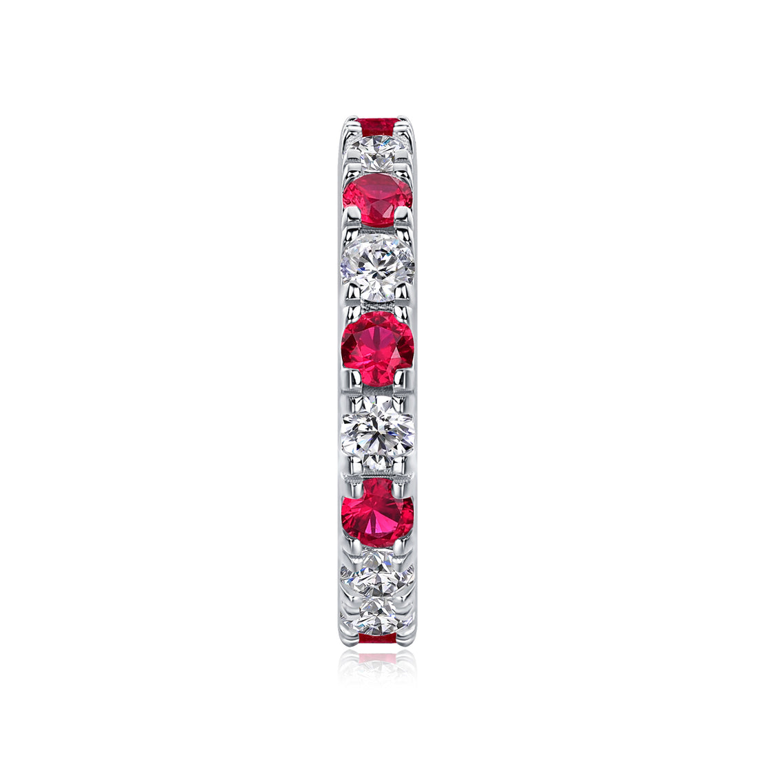 Ruby Nocturne Noir prsten sa Moissanite i rubinima