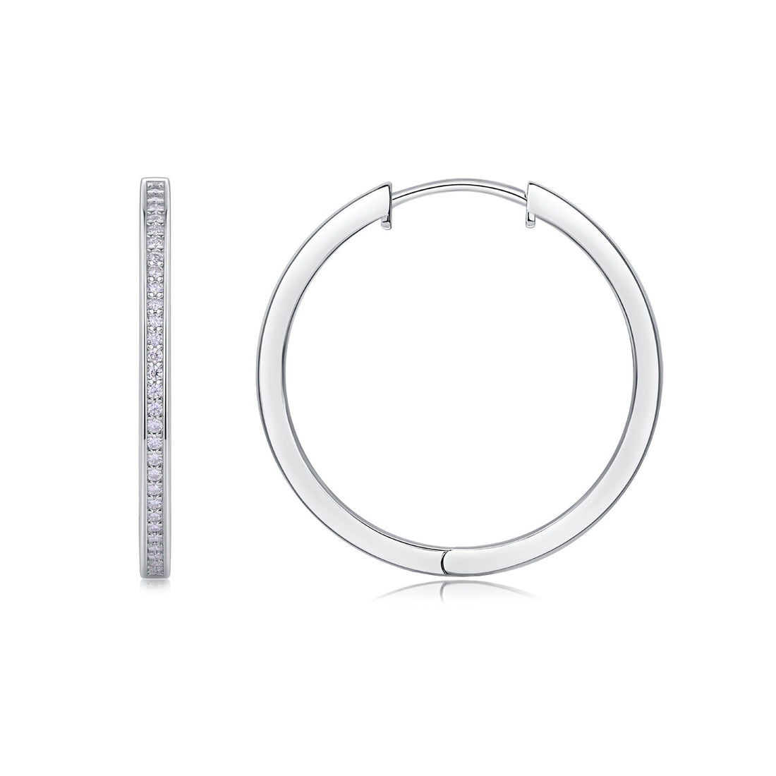 The Baronessa Noir Moissanite minđuše – prednji pogled