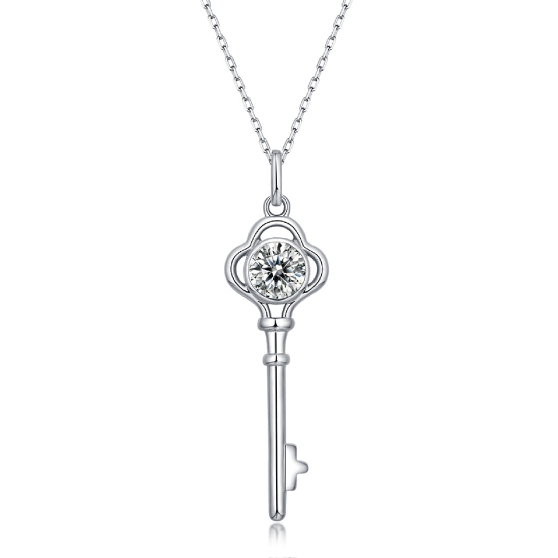 The Boudoir Key Moissanite ogrlica – prednji pogled